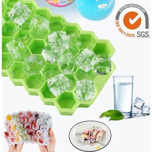 Honeycomb Ice Cube Trays with Removable Lids Silica Gel Ice Cube Mold BPA Free Silicone Ice Molds for Whiskey Cocktail