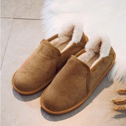 35-40New Winter Suede Australia Classic Womens Snow Boots Flat Pure Color Warm Shoes Non-Slip Girls Plus Velvet Cotton Shoes