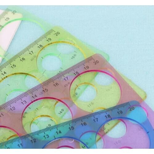 100% Brand New and High Quality 1PC Plastic Circles Geometric Template Ruler Stencil Drawing Tool Stationery For Student