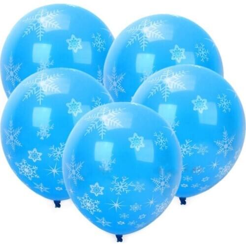 12pcs/pack Christmas Latex Balloon Birthday Party Decorations Supplies Frozen Snowflake Balloons