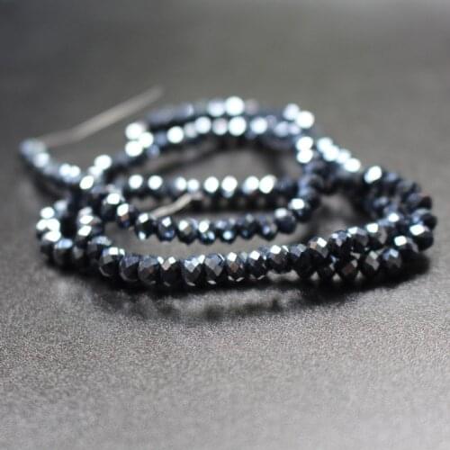 140Pcs/Lot 4mm*3mm Glass crystal beads Loose Rondelle Black gall Color Jewelry accessoires