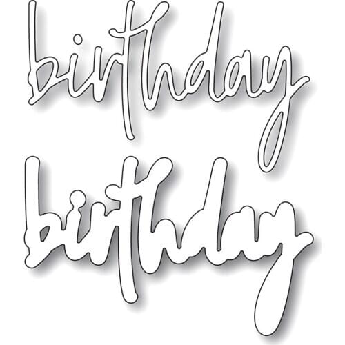 2020 New English Words Birthday and Silhouettes Metal Cutting Dies For Making Greeting Card Paper Album Scrapbooking No Stamps