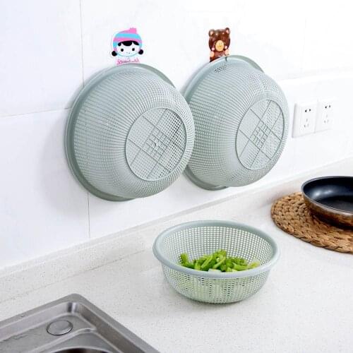 3 In 1 Round Shape Fruit Vegetable Noodles Washing Basket Drainer Plastic Home Kitchen Storage Organizer Baskets Strainers