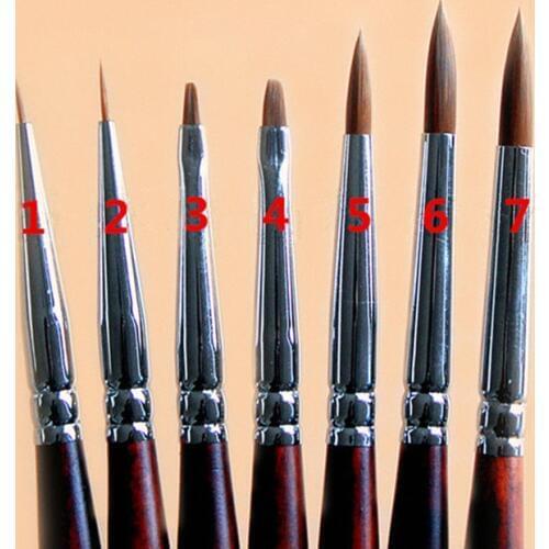 7pcs High Quality Dental Lab Porcelain Ceramic Finest Sable Ermine Brush Pen Set Tool Dental Lab Porcelain Applying Pen