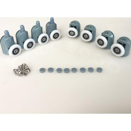 8PCSSingle Shower Door Rollers Runners Wheels Pulleys Replacement Top/Bottom Shower Wheels 25mm Hardware Tools