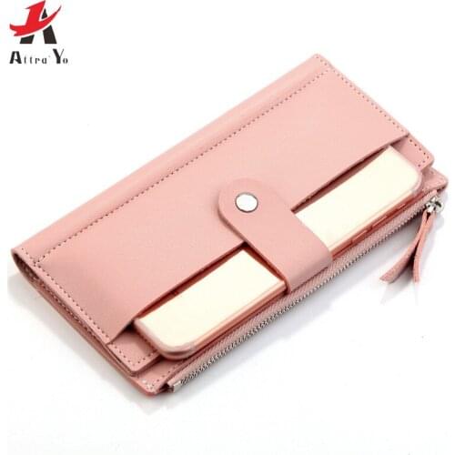 Attra-Yo New Luxury Brand Fashion Women Wallet Long Fastener Hasp PU Leather Wallet Female Purse Clutch Coin Purse Women Wallets