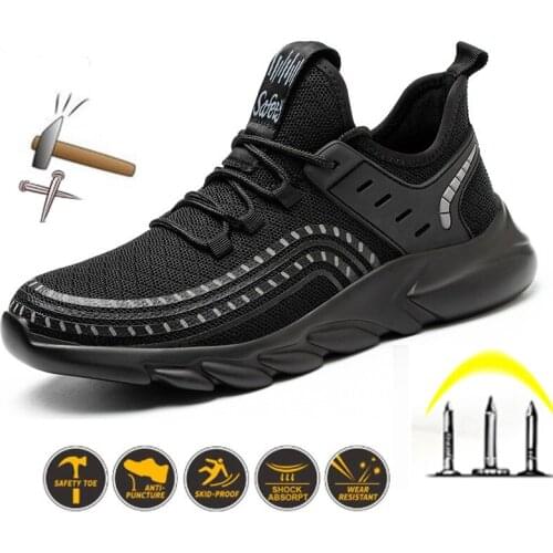 Dropshipping Men Women Work Shoes Steel Toe Cap Safety Boots European Standard Anti-smash Anti-puncture Sport Shoes Safety Shoes