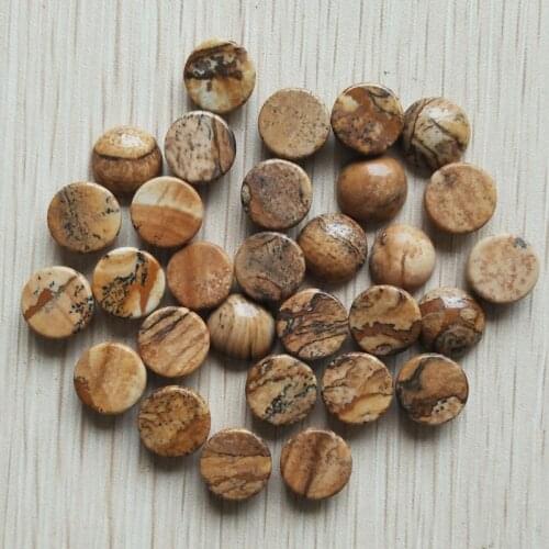 2018 fashion high quality natural picture stone round CAB CABOCHON stone beads for jewelry Accessories 12x12mm wholesale 50pcs