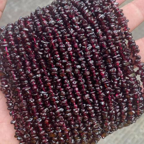 3-5mm Natural Pomegranate Chip Stone Beads 80cm Strand Irregular Red Garnet Chip Beads DIY Charm Bracelet For Jewelry Making