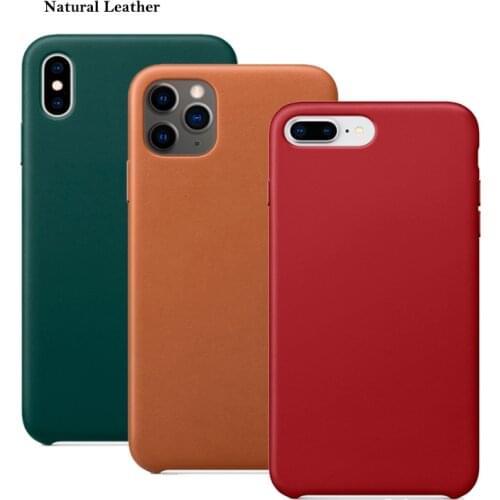Real Leather Case For Apple iPhone XS XR 11 Pro MAX Protective Cover Metal Button For iPhone SE 2020 Capa