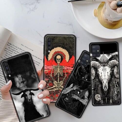 TPU Cover For Samsung A71 A52 A51 A91 A72 A42 A41 A32 A31 A21s A21 EU A12 A11 A02 A02s Satanic scary skull Phone Case Coque