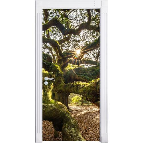 Door Sticker 3D Stereo Huge Tree Photo Mural Wallpaper Vinyl Wall Decals Kid Door Mural Bedroom Door Stickers Home Decor