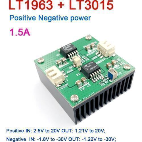 DYKB LT1963 + LT3015 Positive Negative DC-DC Precision Linear Low Noise Power Supply 1.5A High Current LDO regulators 3v 5v 12v