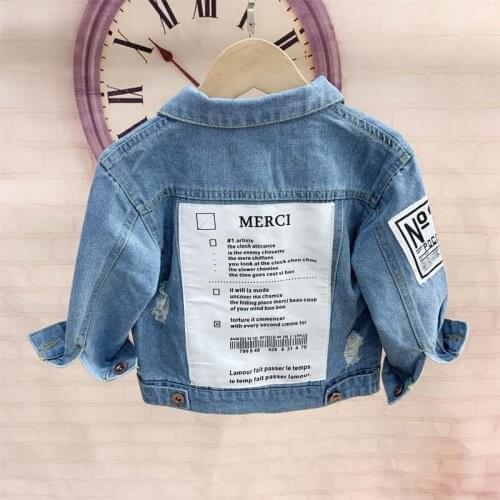 Jeans Jacket boys Kids 2019 Autumn Boys Hoodies Coat Denim Long Sleeve Outerwear Children Windbreaker for 2 -6 Years
