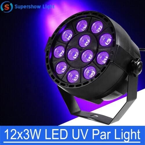Purple Color 12 leds Par Stage Light 36W DMX 512 UV Par Led Lighting for Club DJ