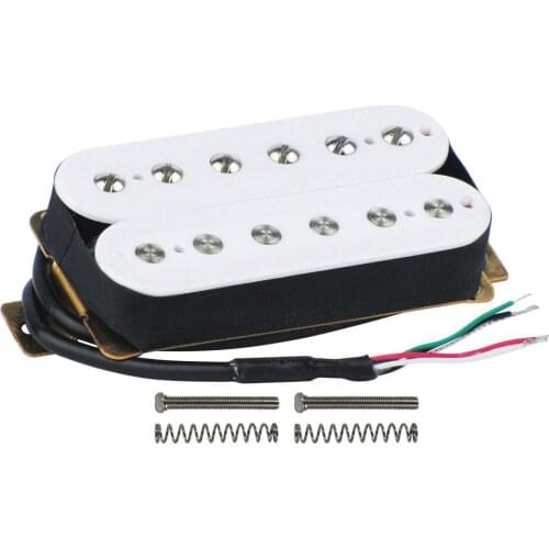 FLEOR White Guitar Humbucker Pickup Bridge Ceramic Magnet 4 Wires for Electric Guitar Parts