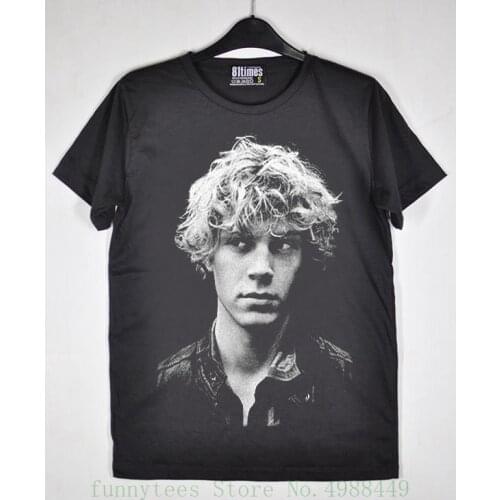 Evan Peters American Actor Superhero Film Dark Gray Unisex Cotton T Shirt S Xxl New T-Shirt Anime Fashion T Shirts