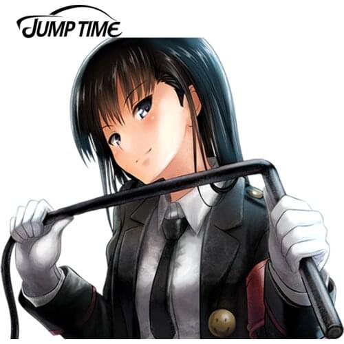 JumpTime 13cm x 11.5cm Anime Sexy Hot Girl Leather whip Cosplay Beautiful Graphic Ayatsuji Tsukasa Vinyl Car Window Laptop Decal
