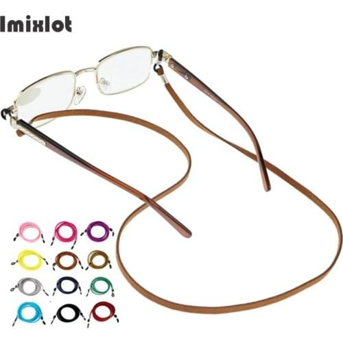 Candy Color Leather Glasses Strap Adjustable Sunglasses Eyeglasses Rope Lanyard Holder Anti Slip Glasses Cord Eyewear Accessory