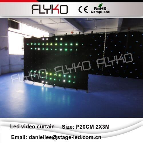 Best selling p20 2X3m dmx vedio flexible led curtain for dj booth