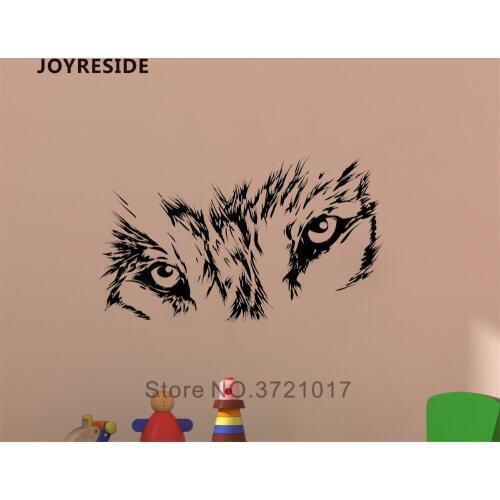 JOYRESIDE Beast Wild Animal Wall Wolf Eyes Decal Vinyl Sticker Decor Home Kids Room Bedroom Living Room Interior Art Murals A302