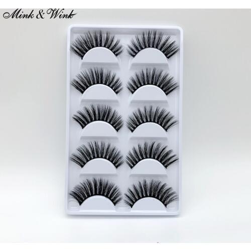Mink & Wink 25 Pairs Natural False Eyelashes High Quality False Mink 3D Eyelashes 100% Hand Made with Fast Shipping