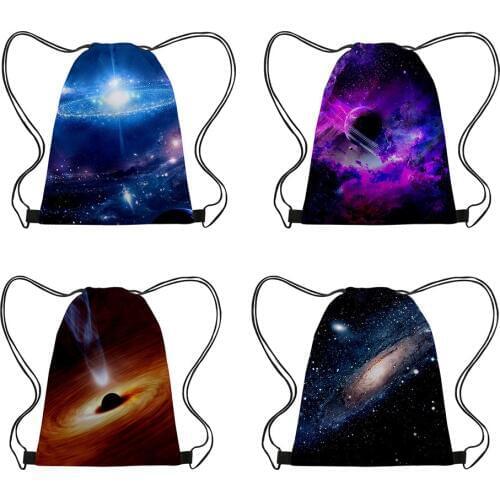 New Star Printing Portable Polyester Drawstring Bag Double Shoulder Bundle