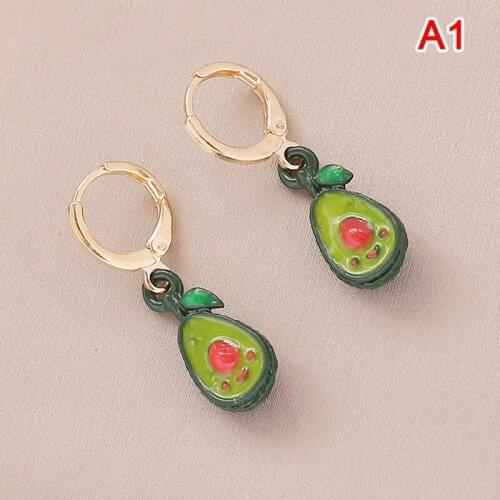 2022 New Enamel Fruit Pendant Dangle Earrings Summer Collection Strawberry Avocado Cherry Charm Earrings