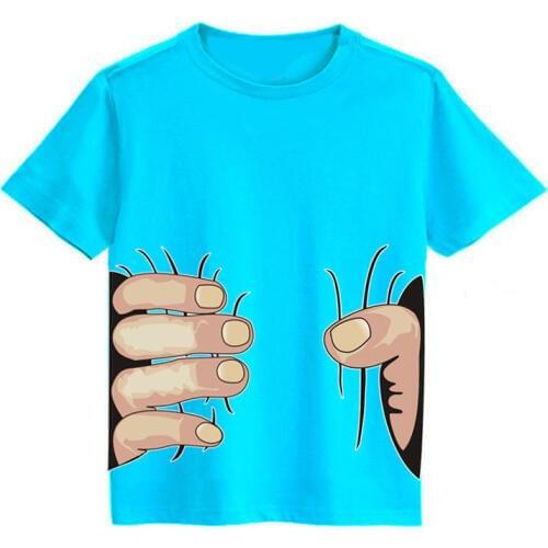 Summer New Baby Girls Boys T Shirts 3D Print Big Hand Grab You Toddler Cotton Short Sleeve Kids T-Shirts Child Clothing Tops Tee