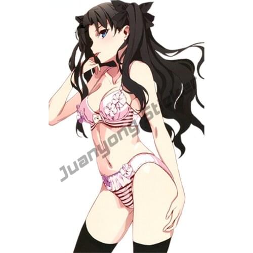 Sexy Bikini Girl Car Sticker Fate stay night Tohsaka Rin Beauty Anime Decal Phone Bumper Truck Fine Decal Graphic KK13x8cm