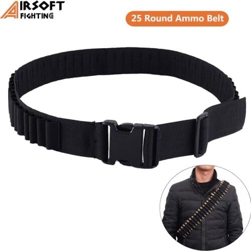 25Rounds Tactical Bullet Holder Ammo Pouch Belt Airsoft Shot Pistol Gun Bullet Cartridges Bandolier Rifle Hunting Gun Accessory