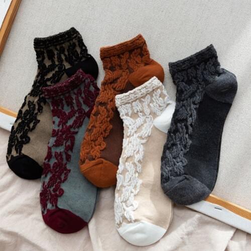 Vintage Floral Summer Breathable Socks Women Cotton Harajuku Fashion Short Ankle Socks Kawaii Girl Style Chausette Femme Calze