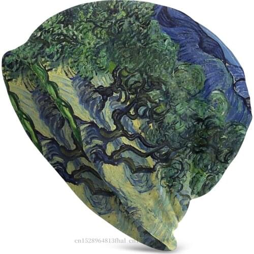 Knit Hat Olive Trees In A Mountainous Landscape Fashion Beanie Caps For Men Women Vincent Van Gogh Skullies Beanies Ski Caps
