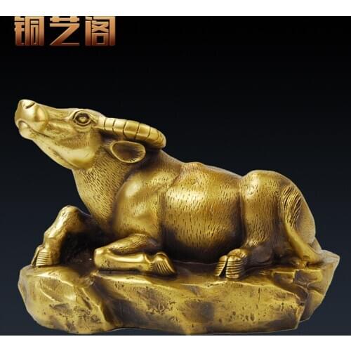 Yi Ge pure copper ornaments twelve bull ox Wangcai lucky jewelry shop Home Furnishing Zhen Feng Shui
