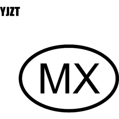 YJZT 14.6CM*10CM MX MEXICO COUNTRY CODE OVAL Car Sticker Vinyl Decal Black Silver C10-01249