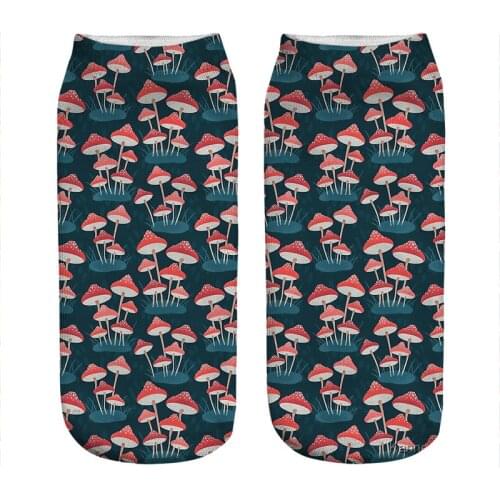 Womens socks kawaii Red Toadstools mushroom Printed Socks Women harajuku Happy Funny Novelty cute girl gift Socks for women