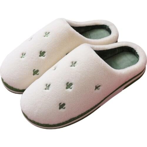 Winter Cotton Slippers Men Soft Plush Indoor Slippers Women Comfortable Home Shoes Warm Room Slides Flip Flop for Cold Weather