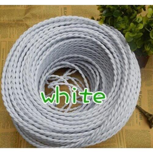 12 meters/pack white color twisted cloth wire pendant lamp cable