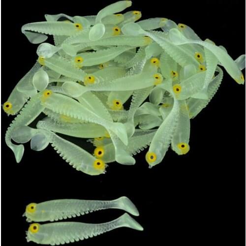 20PC Trolling Worm Luminous Soft Bait 5cm Artificial Silica gel Crank baits Minnow Fishing Lure Wobbler JIg Baits Fishing tackle