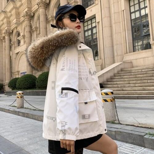 2021 style to overcome female raccoon fur collar mink fur liner detachable fur coat young coat warm fur coat