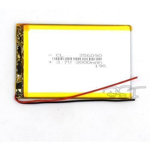 3.7V 3000mAh Li-Po Li Ion Rechargeable Battery 356090 Lithium Polymer Cells For Mp3 MP4 MP5 GPS PSP Mobile Bluetooth DVD PAD PDA