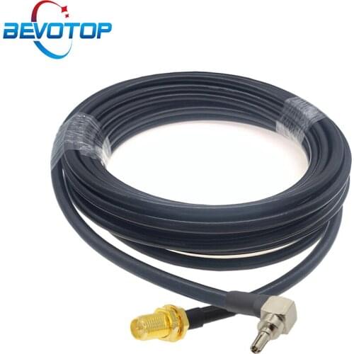 RP-SMA Female to CRC9 Male Right Angle RG58 Cable 50ohm RF Coaxial Pigtail WIFI 3G Modem Extension Cord Adapter 1M 2M 5M 10M