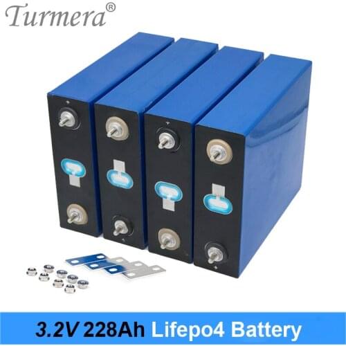 Turmera 3.2V 228Ah Lifepo4 Battery 12V 24V 228AH Rechargeable Battery Pack for Electric Car RV Solar Energy Storage System NoTax