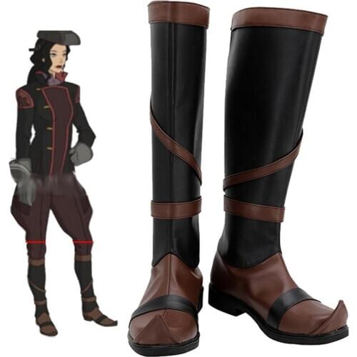 Avatar Cosplay Shoes Avatar Asami Sato Adult Leather Cosplay Shoes Halloween Boots L320