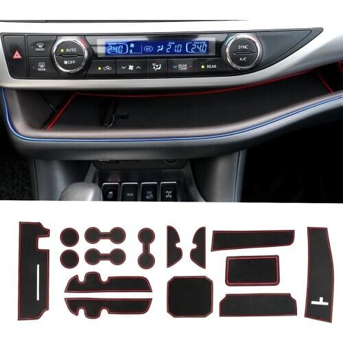 Senzeal Car Door Slot Pad for Toyota Highlander 2014 2015 2016 2017 2018 2019 Cup Mats Center Console Mats Interior Accessories