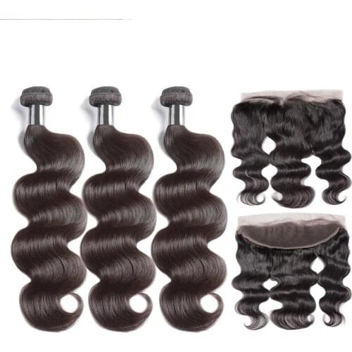 Queen Nala OneCut Hair Bundles With Frontal P Brazilian Hair Weave Bundles Body Wave Hair Extension Natural Color