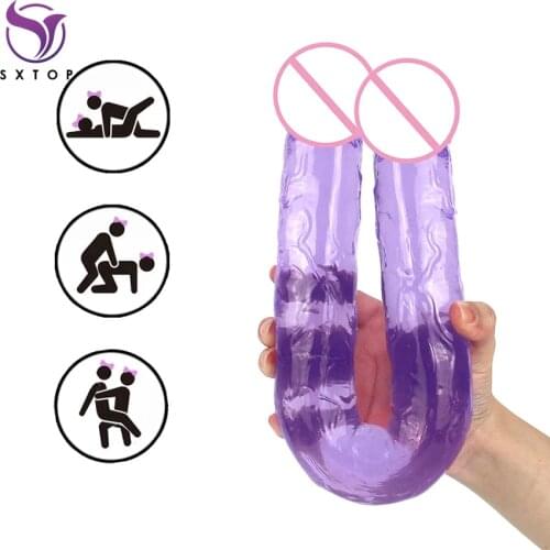 Long Penis Dildo For Lesbian Stimulate Vaginal Masturation Long Size Two-Headed Dragon G-Spot Vaginal Sex Toys