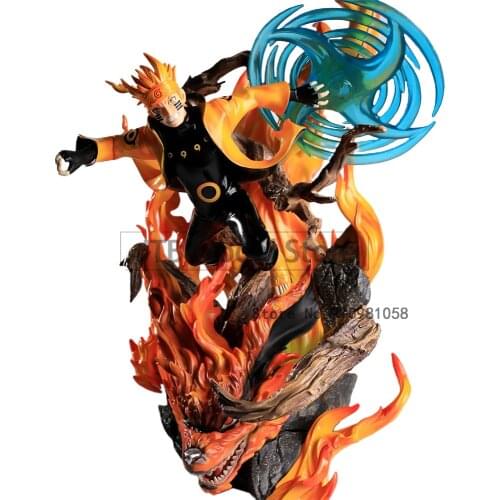 Naruto Shippuden Anime Action Figure Model GK Uzumaki Naruto Rasengan Battle Statue 34CM PVC Collectible Toy Desktop Decoration
