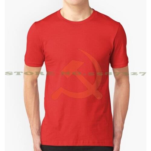 Soviet Union Symbol Black White Tshirt For Men Women Red Sign Revolution Russia Union Symbol Star Hook Moscow Political