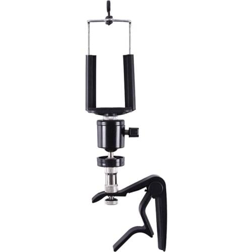 Hot-Smartphone Guitar Capo Headstock Neck Clamp Phone Holder for Electric or Acoustic Guitars